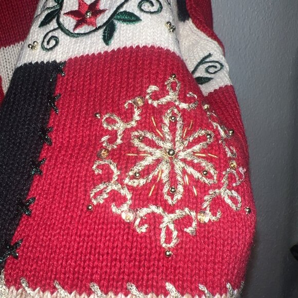VINTAGE Women's Heirloom Collectibles Christmas Collection 2004 Zip Up Sweater - Picture 10 of 16